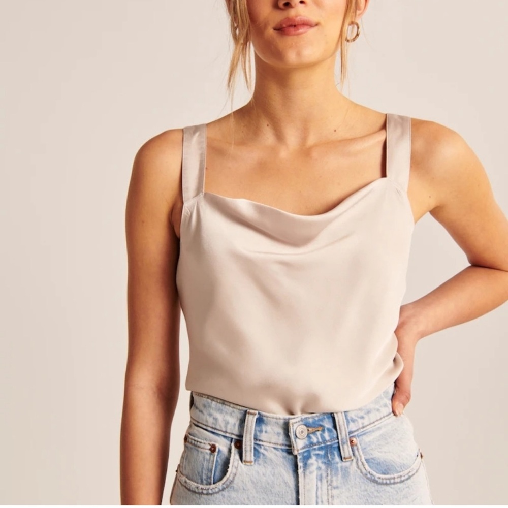 Abercrombie Satin Cowl Neck Bodysuit! NWOT!